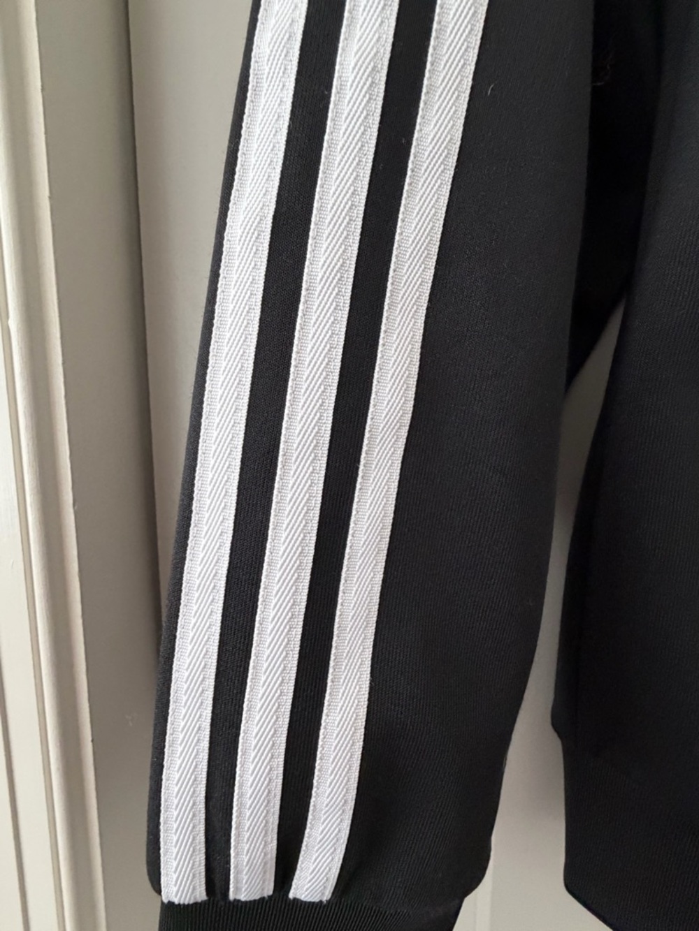 adidas Black Track Jacket with White Three-Stripes - Picture 4 of 5
